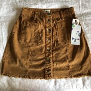 Corduroy mini skirt